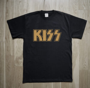 Kiss golden logo American Seventies Glam Hard Rock T-Shirt