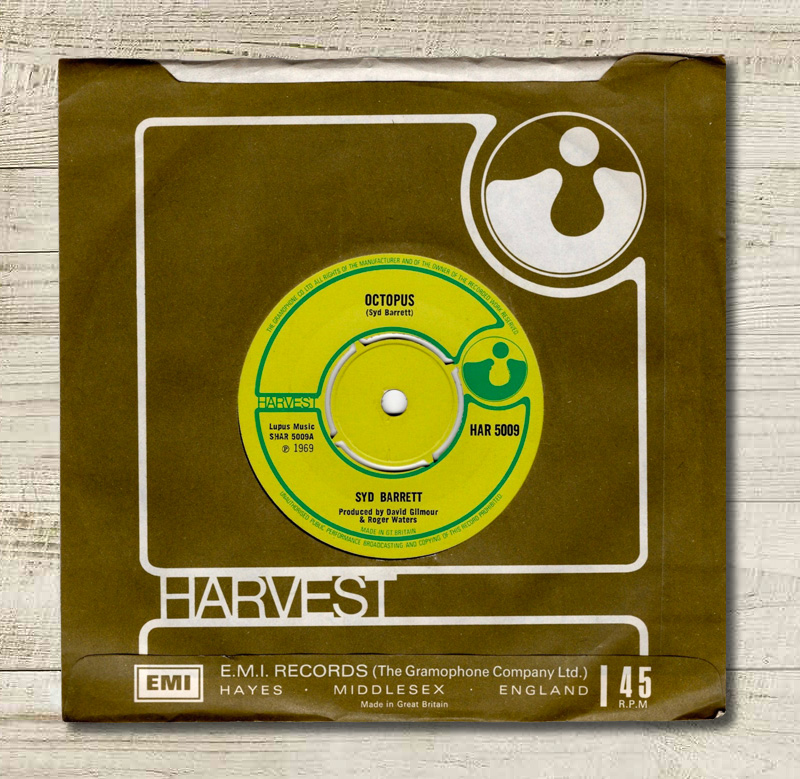 Harvest Records Progressive rock music label Syd Barrett Octopus single 7"